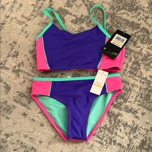 NWT! Girls Size 7- Under Armour Pink and Blue Bikini Set